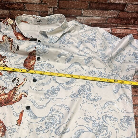 Vatpave White Tiger Print Shirt size XL - Picture 7 of 9